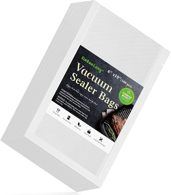 Vacuum Sealer Bags For Food - 100 Quart 6" x 10" - Commercial Grade BPA Free Bag - Durable Customized Size Food Vac Bags for 