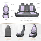 Coverado Seat Covers, Car Seat Covers Full Set, Leather Seat Covers for Cars, Car Seat Protector, Gray Car Seat Covers Front 