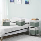 FinishingBo 13 x 13 Inch Fine Linen Storage Bins with Handles，Fabric Cube Boxs，Basket Organizers for Shelves for Home, Closet