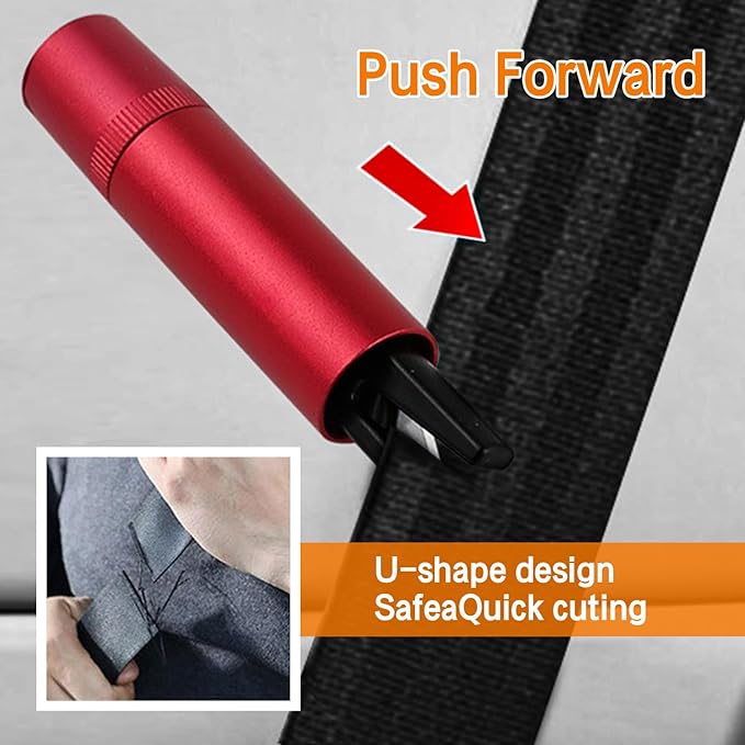 2025 Upgraded Safe Hammer - 2 in 1 Car Window Breaker and Seatbelt Cutter, Emergency Escape Tool for Car, Underwater Glass Br