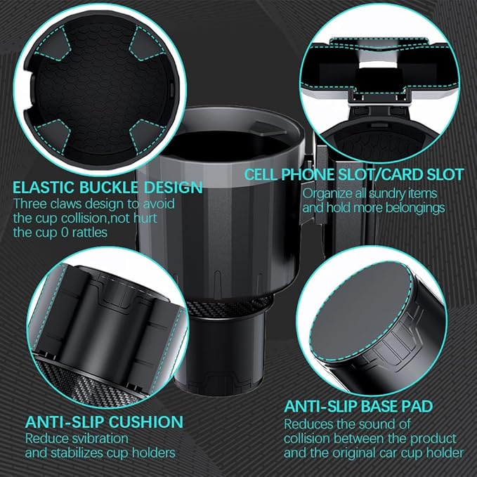 Adjustable Large Cup Holder Adapter, Universal Storage Expander Big Cup Holder Change Organizer for Most Vehicles