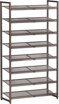 8Tier Metal Tall Shoe Rack,Large Shoe Rack for Closet,entryway,Garage, with Adjustable Flat or Angled Shelves, Hold 32-40 Pai