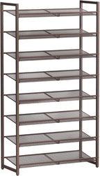8Tier Metal Tall Shoe Rack,Large Shoe Rack for Closet,entryway,Garage, with Adjustable Flat or Angled Shelves, Hold 32-40 Pai