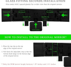15" Rear View Mirror with Baby Mirror, Panoramic Anti-Glare Wide Angle Convex Rearview Mirror, Vehicle Interior Clip-on Rear View Baby Mirror Extender Reduce Blind Spot