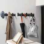 VAEHOLD 2PACK Hat and Coat Wall Mount Rack - 4 Hooks for Robes, Bags, Keys, and Towels - Bathroom Towel Hanger Organizer -Bla