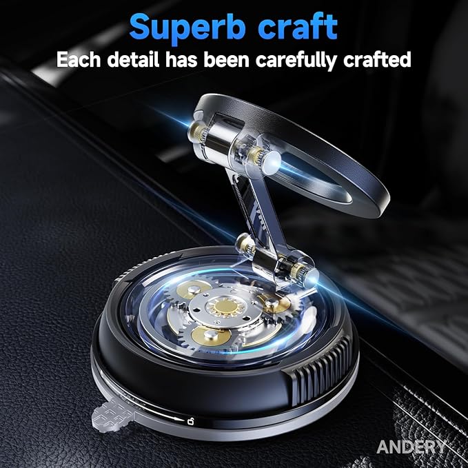 ANDERY Car Phone Holder for Magsafe [78+LBS Strongest Suction & 2400gf Strongest Magnetic] 360° Adjustable Car Phone Mount, Phone Holders for Your Car for iPhone 17-12 Pro Max Air Plus (Carbon Fiber)