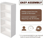 Wooden 4 Cube Storage Organizer, 4 Tier Tall Modern Bookshelf Freestanding Storage Display Organizer, Versatile Cubes Shelf a