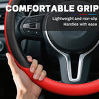 Cxtiy Steering Wheel Cover for BMW X1 X2 X3 X4 X5 X6 330i 530i 740i iX1 iX3 i4 i5 M3 M5 (Red, Standardized(14.5'-15'))