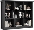 Unikito 10 Cube Storage Book Shelf - 50" Wide Wood Cube Storage Organizer, Wooden 3 Tiers Floor Standing Low Bookcase for Liv