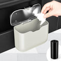 UYYE Car Trash Can, Car Garbage Bin with Lid & Handle - Leak-Proof Mini Trash Can for Car, Truck, SUV - Essential Car Accessories for Organization (White)