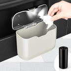 UYYE Car Trash Can, Car Garbage Bin with Lid & Handle - Leak-Proof Mini Trash Can for Car, Truck, SUV - Essential Car Accessories for Organization (White)