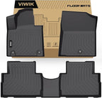 VIWIK Floor Mats for Hyundai Santa FE Fuel 2023-2021, Anti Slip 3D Floor Liners, TPE Waterproof Car Mats, Custom Fit All Weather Protection for Santa FE Gasonline SUV Accessories, Front & Rear