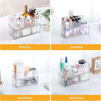 PAVSTINE Medicine Cabinet Organizer 2 Pack, Stackable Storage Drawers with Removable Divider, Make Up Organizer for Bathroom 