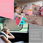 Car Window Shades, 2pcs Magnetic Car Curtains for Side Windows Privacy Full Covers/Half Shade Options, Cute Cartoon Auto Sunshades for Baby Protection Pink
