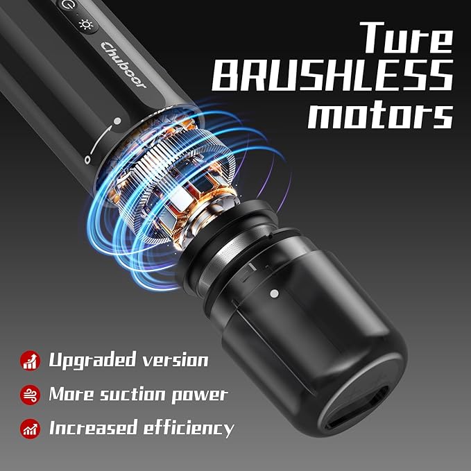 Chuboor 13000PA Powerful Car Vacuum Cleaner High Power Cordless Rechargeable, Handheld Vacuum, Portable Mini Vacuum with LED 