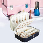 Hatori Travel Jewelry Box, PU Leather Small Jewelry Organizer for Women Girls, Portable Mini Travel Case Display Storage Hold