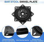 uxcell 2Pcs 6" Bar Stool Swivel Replacement, 360° Rotation Lazy Susan Turntable, Square Semi-Ball Bearing Seat Swivel Base Mo