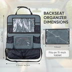 BALEINE Backseat Car Organizer, Back Seat Car Organizers and Storage, Kick Mats Back Seat Protector, Travel Accessories for Most Automotive (1 Pack, Gray)
