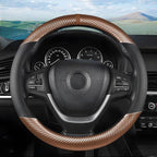 Moly Magnolia Carbon Fiber Steering Wheel Cover, Universal 15 inch Breathable Anti Slip, Fit Most Cars, Trucks, SUV (Carbon F