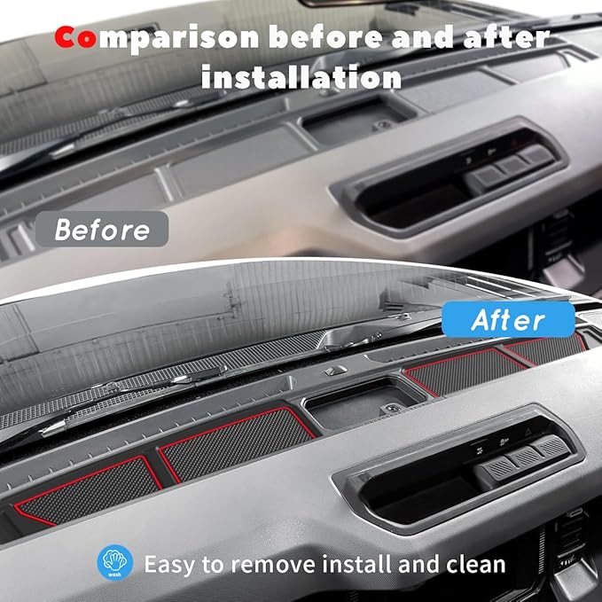 auovo Dash Cover Tray Fit for Ford Bronco Accessories 2026 2025 2021 2022 2023 2024 Anti-Slip Silicone Dashboard Compartments