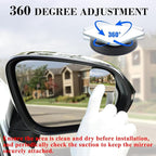 LivTee Blind Spot Car Mirror, Fan HD Glass Frameless Convex Side Mirror Blindspot, Reusable 360° Wide Angle Rear View Car Mirrors with Powerful Adjustable Suction Cup - Exterior Mirrors