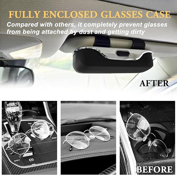 Sunglass Holder for Car Visor Clip, Car Accessories Visor Glasses Holder, Vehicle Visor Accessories Sunglass Holder, Car Sunglass Holder Suitable for Truck and Sedan to Place Sunglass (Black)