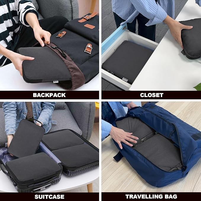 Compression Packing Cubes for Travel Accessories, 2 Set Compression Bags Travel Cubes for Packing Suitcase Luggage Organizer 
