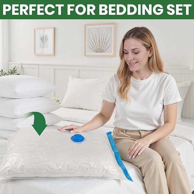 Vacuum Storage Bags,30Pack Vacuum Seal Bags for Clothing,Travel,Clothes,Comforters,Blankets,Pillows-6 Jumbo+6 Large+6 Medium+