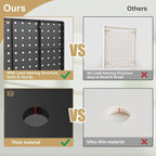FZK Peg Board, Black Pegboard 4pcs and 46 Pegboard Hooks with Strong Ribs Back Holds up for 200Ib, Peg Board Organizer for Wa