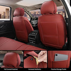 Red Seat Covers for Cars, 2Pcs Universal Leather Car Seat Covers Front Seats, Full Coverage Automotive Seat Covers for Most S