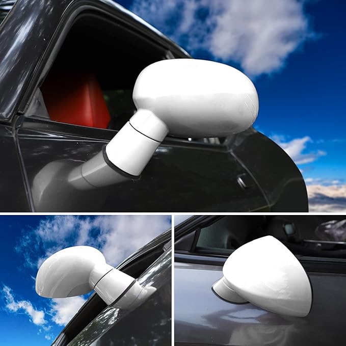 Voodonala for Challenger Rearview Mirror Cover Decoration Trim for 2009-2022 Dodge Challenger, ASB White, 10pcs