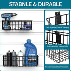 4 Pack Large Size Slatwall Baskets Set, Ventilated Metal Hanging Storage Slat Wall Basket, Mounted Slatwall Accessories for G