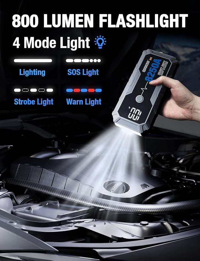 8250A Jump Starter Battery Jump Starter Battery Pack (for All Gas or 10.0+L Diesel), 12V Potable Heavy Duty Car Jump Start