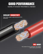 NOONE Heavy Duty Jumper Cables for Diesel Trucks - 1 Gauge 25 Feet extra long Booster Battery Cables with Permanent Installation kit and Quick Connect Plug for Car, SUV