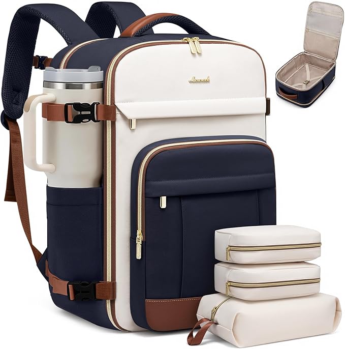 LOVEVOOK Travel Backpack for Women & Men - 17.3 Inch Carry On Backpack & Personal Item Backpack for Airlines, Spacious and Du