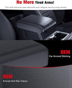 for 2024~2026 Toyota Tacoma (4th Gen Tacoma) 2-in-1 Silicone Center Console Armrest Cover& Armrest Hidden Privacy Tray - [OEM Design& Friendly Liquid Silicone Rubber] - Thin Black
