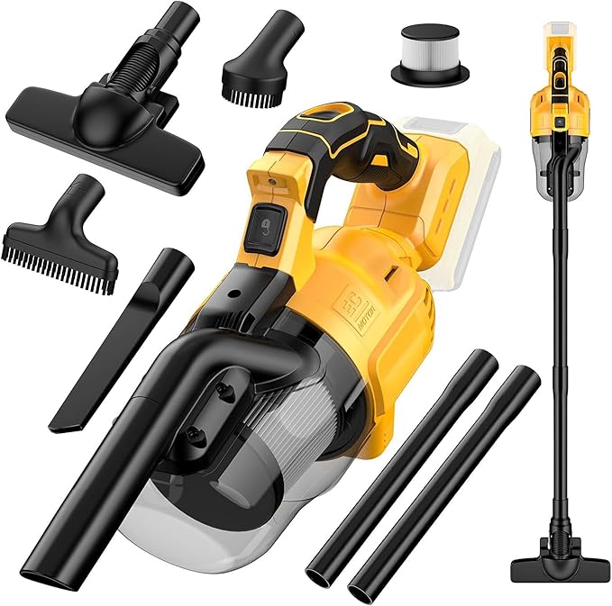 Cordless Vacuum Cleaner for Dewalt 20V Battery, 5 in 1 Handheld Electric Vacuum with Washable HEPA Filter，50CFM 100AW Cordles