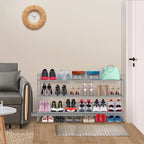 MISSLO Long 3 Tier Shoe Rack for Closet Shoe Organizer Storage Stackable Wide Shoe Shelf Holds 24 Pairs of Men Sneakers, Wome