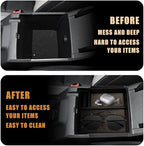 TripleAliners Center Console Organizer Compatible with 2021-2024 Ford Bronco(No for Sport) Accessories 2/4-Door Center Console Storage Box ABS Material with Leather Trim(V2_Retro Grey) Won't Fit 2025