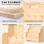 Kids Bookshelf Storage 3-Tier, Book Case for Kids Rooms, Scalloped Wooden Montessori Bookcase for Toddlers & Baby, Small Nurs
