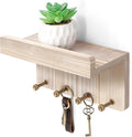 Rebee Vision Farmhouse Key Holder Wall Mount - Key and Mail Holder for Wall with Mini Floating Shelf and 4 Key Hooks - Perfec