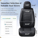 Coverado Seat Covers Full Set, Car Seat Cover Black, Seat Covers for Cars, Car Seat Protector, Nappa Leather Car Seat Cushion