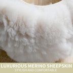 AEGIS Cover Sheepskin Steering Wheel Cover Premium Luxury AUS Genuine Merino Wool All-Season Non-Slip for Cars Fits 14.5-15.5" Wheels (Sand)