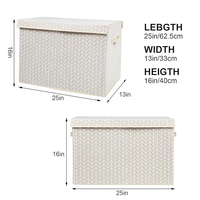Mayniu Kids Toy Storage Box Chest with Lid, Sturdy Toy Bin Organizer for Kids, Girls, Boys, Living Room, Nursery, Bedroom, Pl