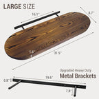 MyGift 32-Inch Premium Curved Oval Solid Wood Floating Shelf, Modern Wall-Mounted Display Rack for Home, Living Room, or Offi