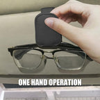 2 Pack Leather Car Visor Sunglass Holder, Magnetic Leather Glasses Eyeglass Hanger Clip for Car, Sunglass Clip Glasses Holder for Car Visor（Black）