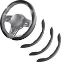Car Steering Wheel Cover Leather Snap On 3Pcs Set Non-Slip Protector Wrap Steering Wheel Accessories 14.5-15 inch Universal B