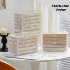 YUFONG Jewelry Organizer with 5 Drawers Clear Acrylic Earring Display Case Velvet Jewelry Storage Box Display Holder for Earr