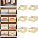 Homsorout Drawer Organizers and Storage - 6 Pack Foldable Pants Organizer with Clear Window & Handles, Fabric Closet Organize
