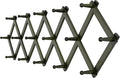 SKOLOO Accordion Wall Hanger with 16 Hooks, Modern Expandable Coat Rack Hat Rack for Wall, Solid Wooden, Dark Walnut Color
